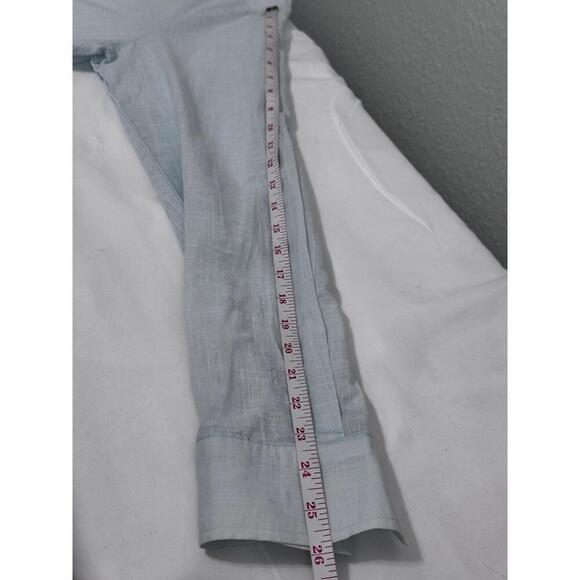 JINIDU Light Blue Loose Fit Henley Collar Rolled Sleeves Casual Shirt XL - Picture 10 of 10